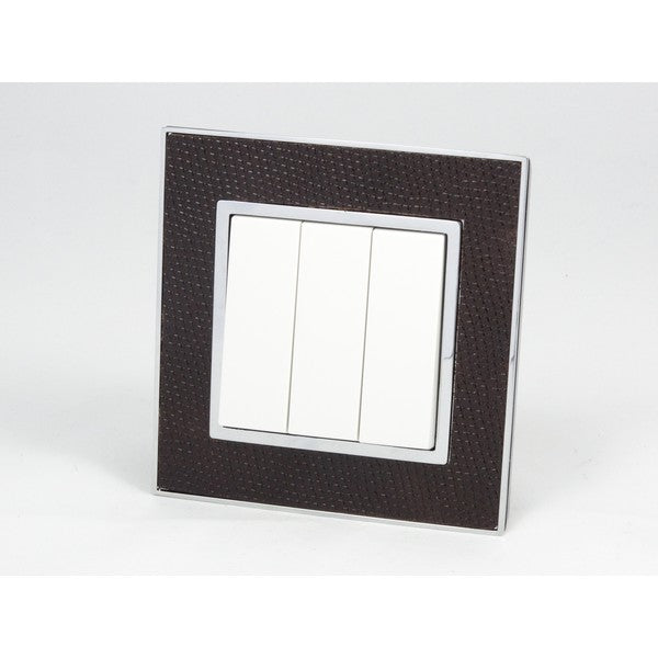 goat skin leather single Frame with white Interest of 3 rocker light switch