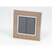 Gold Satin Metal Single Frame with dark grey insert of 2 gang light switch