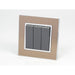 Gold Satin Metal Single Frame with dark grey insert of 3 gang light switch