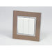 Gold Satin Metal Single Frame with white insert of 3 gang light switch