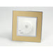 Gold Mirror Glass Single Frame with white insert of rotary dimmer light switch