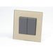 Gold Glass Single Frame with dark grey insert of 2 rocker light switch