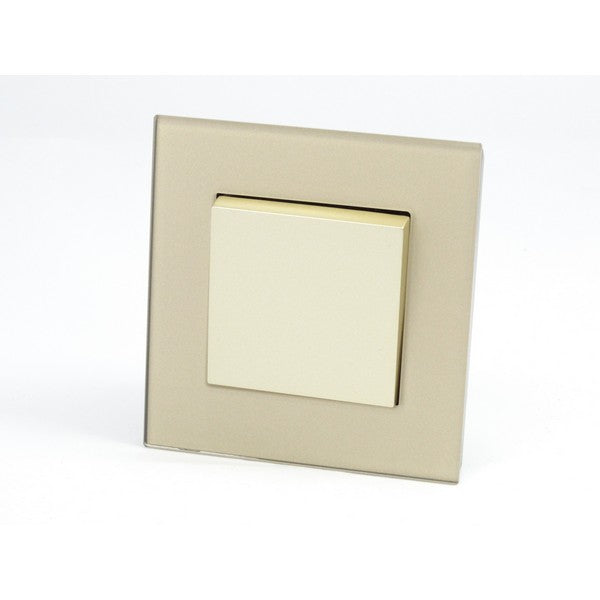 Gold Glass Single Frame with gold insert of 1 rocker light switch