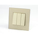 Gold Glass Single Frame with gold insert of 3 rocker light switch