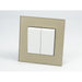 Gold Glass Single Frame with white insert of 2 rocker light switch