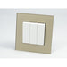 Gold Glass Single Frame with white insert of 3 rocker light switch