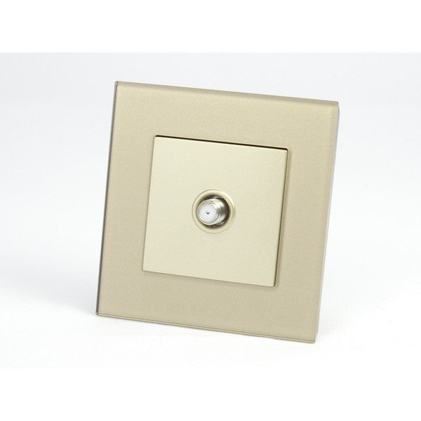 Gold Glass Single Frame with gold insert of satellite socket