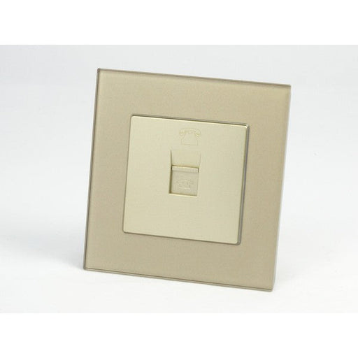 Gold Glass Single Frame with gold insert of telephone socket
