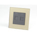 Gold Glass Single Frame with dark grey insert of 2x Telephone socket