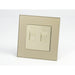 Gold Glass Single Frame with gold insert of telephone and internet socket