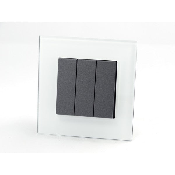 I LumoS AS Luxury White Glass Single Frame Rocker Light Switches