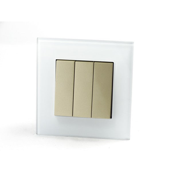 I LumoS AS Luxury White Glass Single Frame Rocker Light Switches