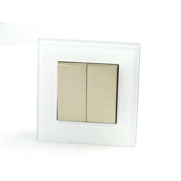 I LumoS AS Luxury White Glass Single Frame Rocker Light Switches