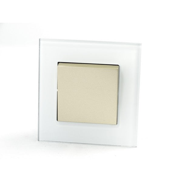 I LumoS AS Luxury White Glass Single Frame Rocker Light Switches