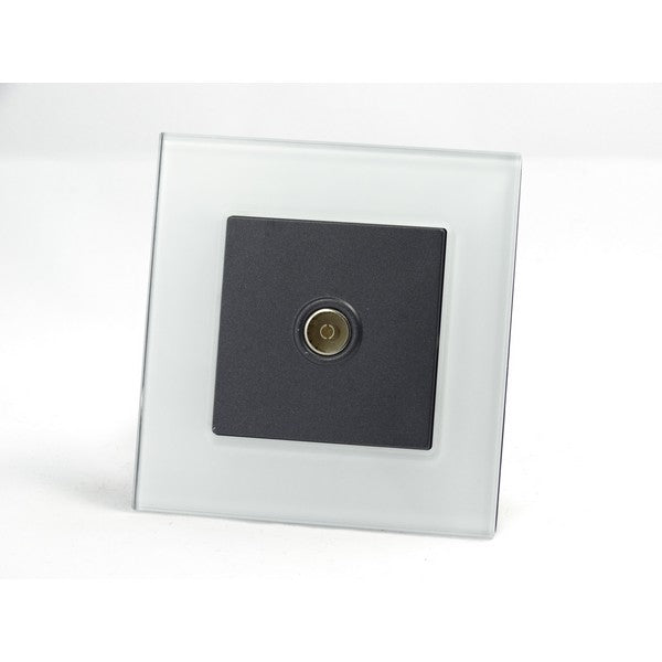 I LumoS AS Luxury White Glass Single TV Socket