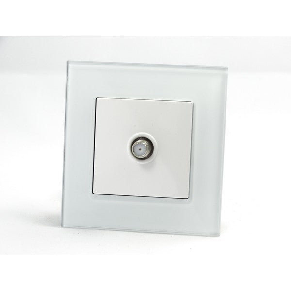 I LumoS AS Luxury White Glass Single Satellite Socket