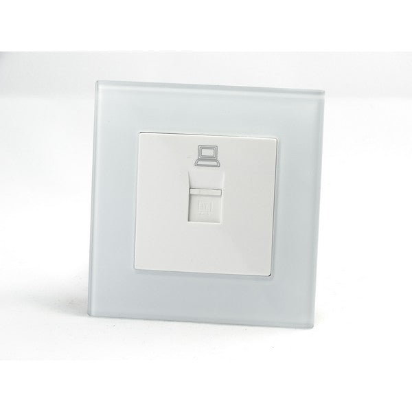 I LumoS AS Luxury White Glass Single Internet Socket