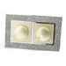 pearl leather double frame with gold insert of double rotary dimmer light switch