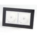 black glass mirror double frame with white rotary dimmer light switch