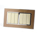 Gold Satin Metal Double Frame with gold insert of 6 gang light switches