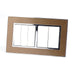 Gold Satin Metal Double Frame with white insert of 5 gang light switches