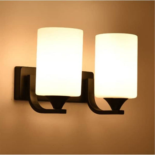 double bulb black wall light