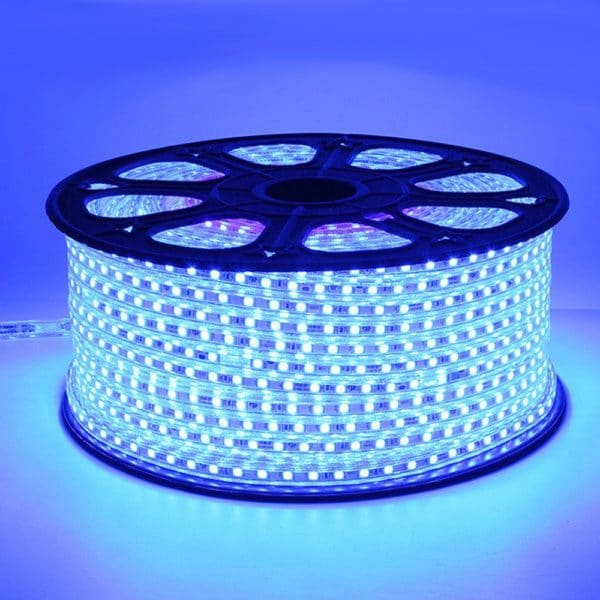 I LumoS 7 X 14mm BLUE Flexible IP65 Waterproof Dimmable LED Strip Light 220 – 240V 8W/m