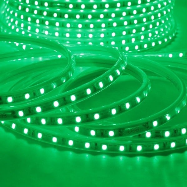 SMD Close up of green 7x11mm strip light