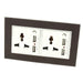 goat skin leather double Frame with white Interests of double Multi plug 3 pin with 2A USB Sockets