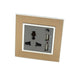 Gold Satin Metal Single Frame with dark grey insert of 3 pin and 2A USB socket