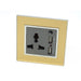 Gold Mirror Glass Single Frame with dark grey insert of 3 pin and 2A USB socket