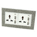 pearl leather double frame with white insert of double 3 pin and 2A USB socket