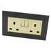 UK Double socket with wall switch gold insert