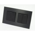 I LumoS Luxury Black Brushed Aluminium Frame & Black Insert Mechanical Rocker Wall Light Switches