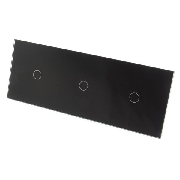 I LumoS PRO Black Glass Panel LED Smart WI-FI + RF On/Off Touch Light Switches