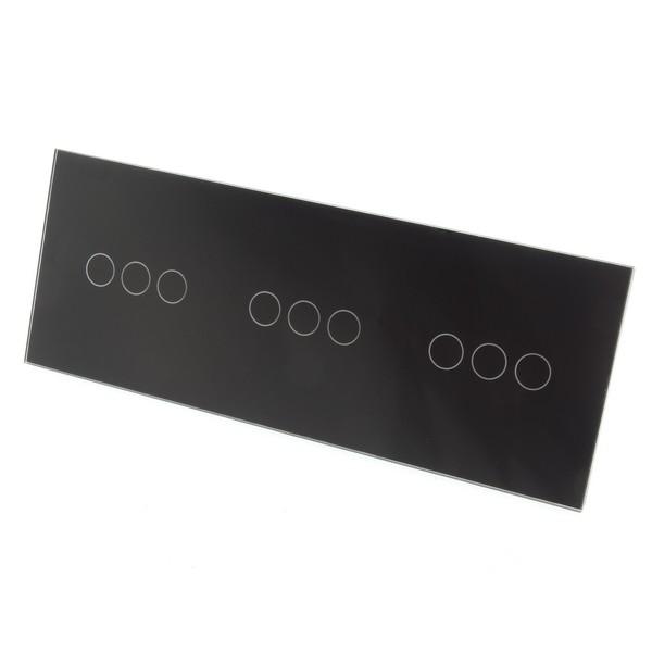 I LumoS Luxury Black Glass Panel LED Remote Dimmer Touch Light Switches