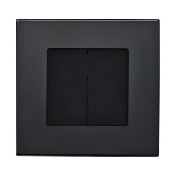 I LumoS Luxury Black Glass Screwless Blanking Plate Wall Single Socket