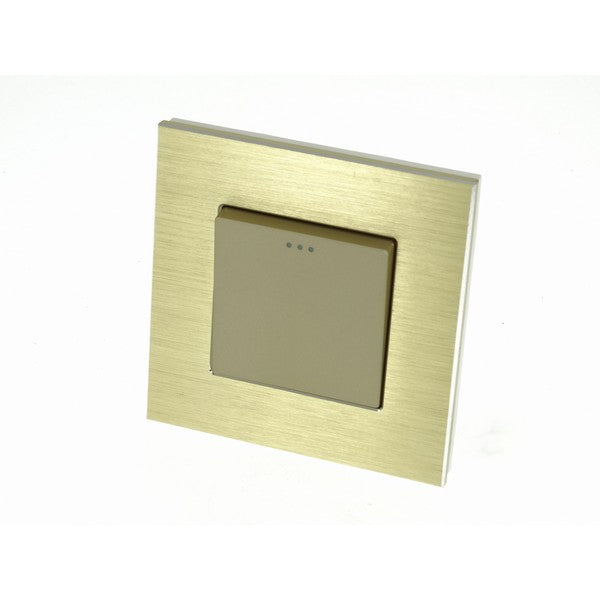 I LumoS Luxury Gold Brushed Aluminium Frame & Gold Insert Mechanical Rocker Wall Light Switches