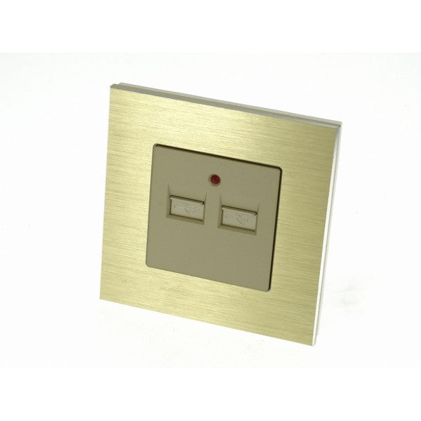 I LumoS Luxury Gold Brushed Aluminium Double 2.1A USB Single Socket Charger