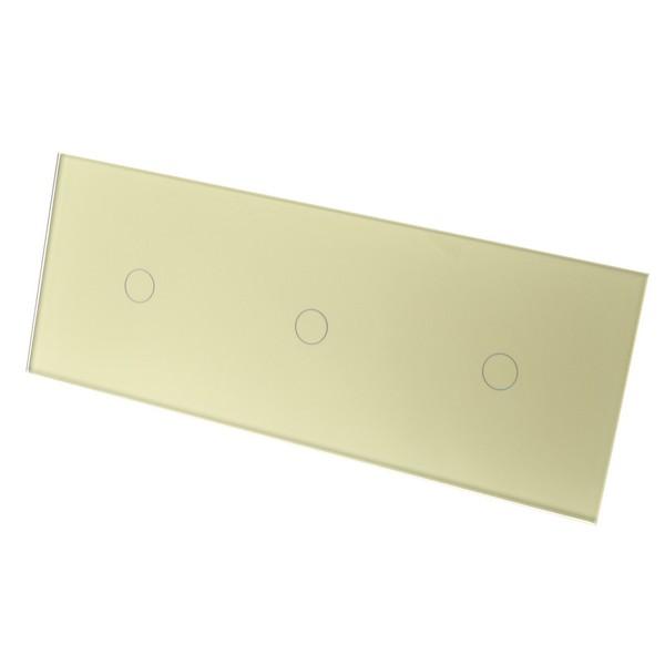 I LumoS PRO Gold Glass Panel LED Smart WI-FI + RF On/Off Touch Light Switches