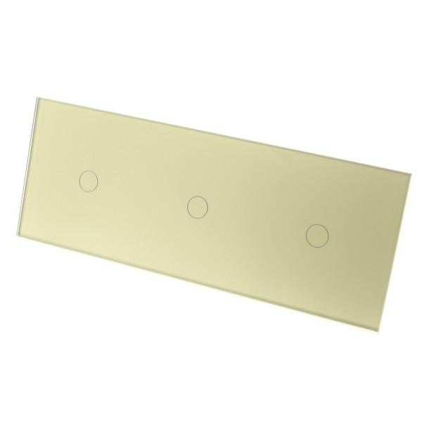 I LumoS X-PRO Gold Glass Panel LED Smart Wi-Fi On/Off Touch Light Switches