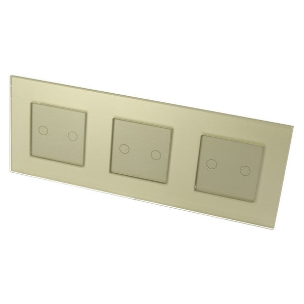 I LumoS Luxury Gold Glass Frame & Gold Insert LED On/Off Touch Light Switches