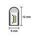 6x12mm dimension of strip light