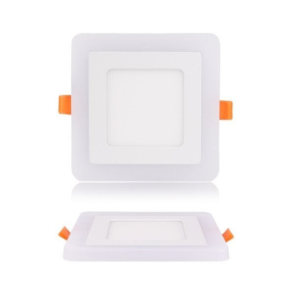 I LumoS Dual Colour LED 9 Watt Warm White Square Recessed Ceiling DownLight with Pure White