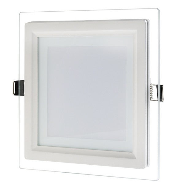 I LumoS LED 12 Watt Square  Slim Recessed Glass Panel Ceiling Light