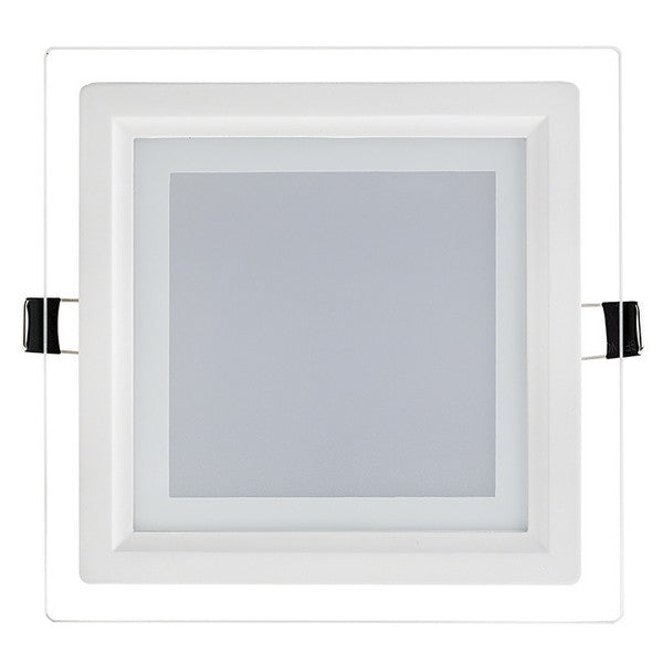 I LumoS LED 6 Watt Square Slim Recessed Glass Panel Ceiling Light