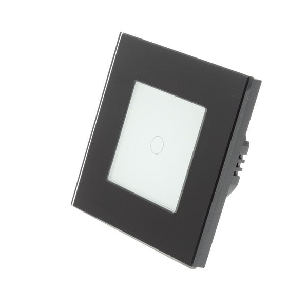 Spare I LumoS Single Black Glass Frame with White Insert Fascia