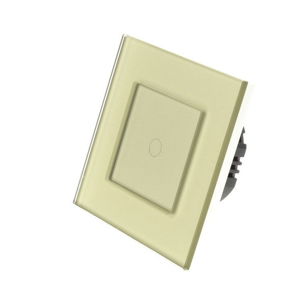 I LumoS Luxury Gold Glass Frame & Gold Insert LED On/Off Touch Light Switches