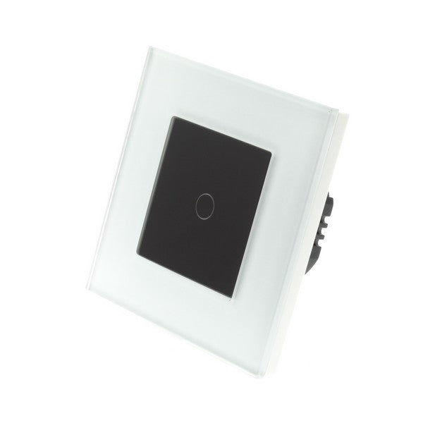 Spare I LumoS Single White Glass Frame with Black Insert Fascia