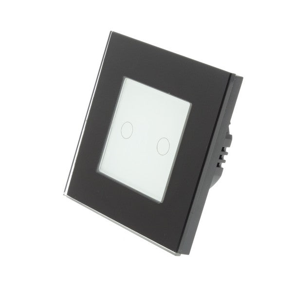 Spare I LumoS Single Black Glass Frame with White Insert Fascia